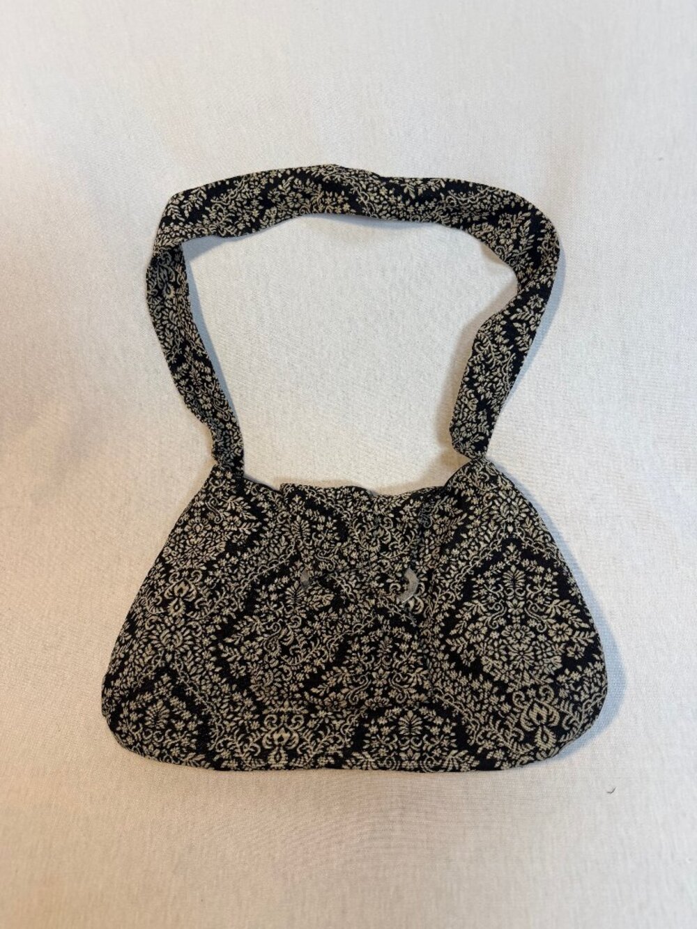 Floral Tapestry Bag with Button Snap Hand Made Purse in Portland Dana Herbert